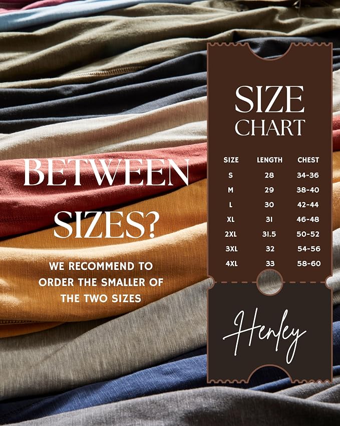 Venado Henley Long Sleeve Shirts for Men - Mens Henley with Flex Material