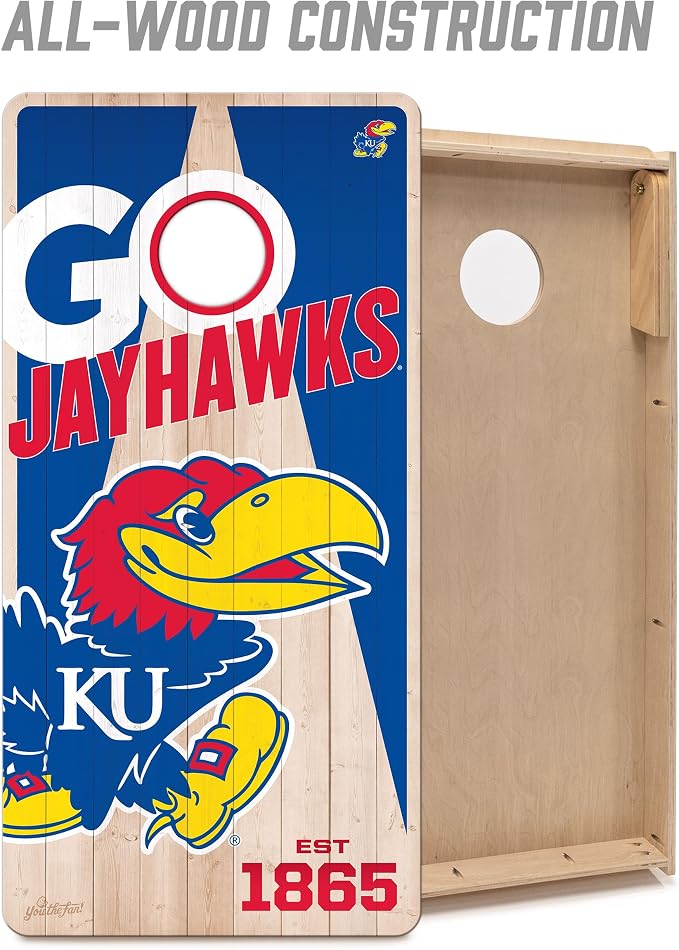 YouTheFan NCAA 2’ x 4’ Professional Wood Cornhole Game
