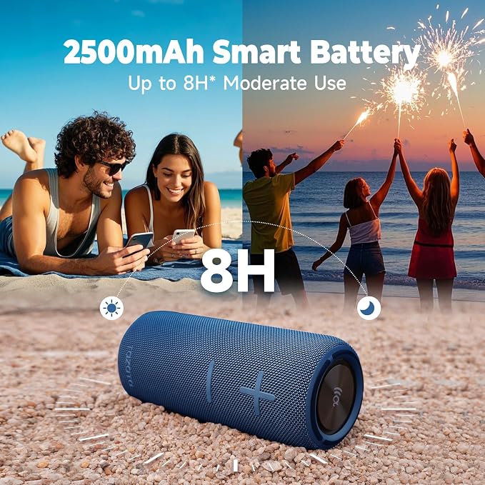 TAZATA IPX7 Waterproof Bluetooth Speaker - 30W HD Sound, 8H Playtime, TWS Pairing, BT5.3, Portable for Pool/Beach/Shower,Birthday Gift, Valentines Day Gifts