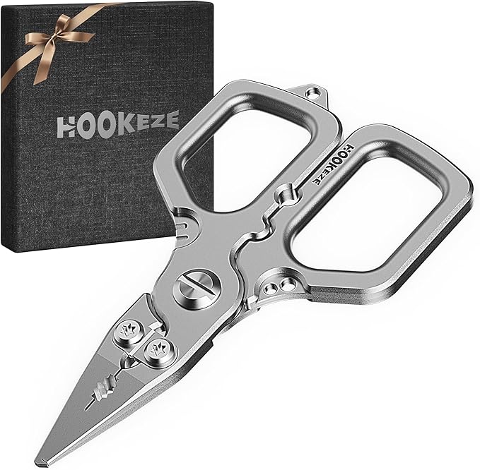 HOOK-EZE Multi-Function Fishing Pliers, Saltwater Resistant Fishing Scissors, Tungsten Cutters, Knot Tying Tool with Lanyard, Split Ring Hook Remover, Gifts for Men