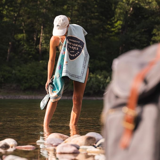 Nomadix Original Towel - National Parks- Perfect for Beach, Pool, Travel, Camping, Yoga - Made with Recycled Materials - Super Absorbent - Sand Resistant