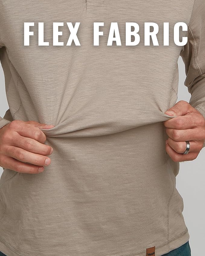 Venado Henley Long Sleeve Shirts for Men - Mens Henley with Flex Material