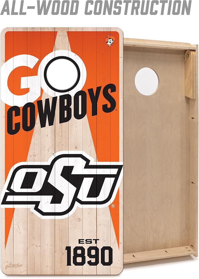 YouTheFan NCAA 2’ x 4’ Professional Wood Cornhole Game