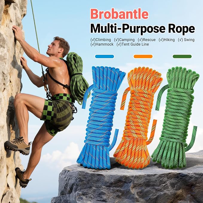 10mm/12.7mm Arborist Rope,3825lbs-9000lbs Double Braided Arborist Bull Rope for Tree Rigging & Pulling,Heavy Duty Rope for Tree Work,Rappelling, Swing Sailing Hiking Camping