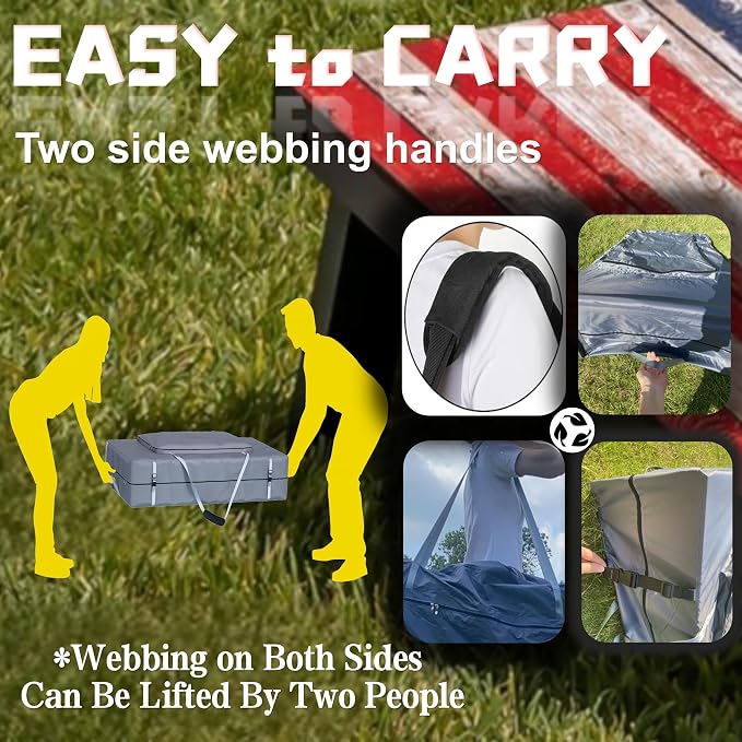 Cornhole Carrying Case Fits 4' x 2' Regulation Size Board,with Bean Bag Storage,600DHeavy-Duty Waterproof Cornhole Boards Bag
