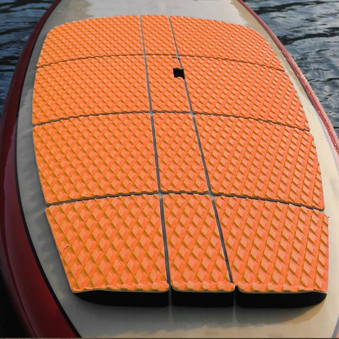 Abahub 12 Piece Surf SUP Deck Traction Pad Premium EVA with Tail Kicker for Paddleboard Longboard Surfboard Black/Blue/Gray/Navy Blue/Orange/White