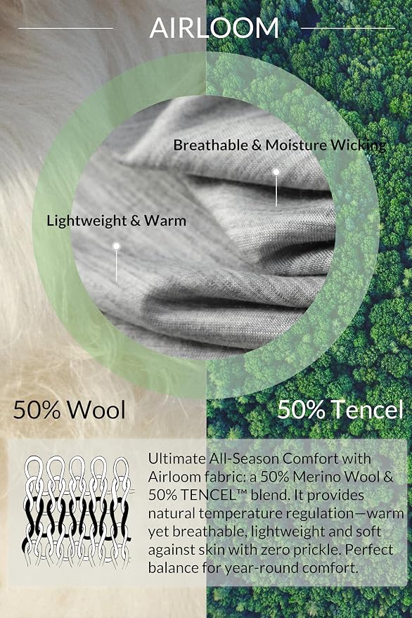 Merino Wool & Tencel Blend T Shirt for Men, Redefined Softness, Lightweight Comfort