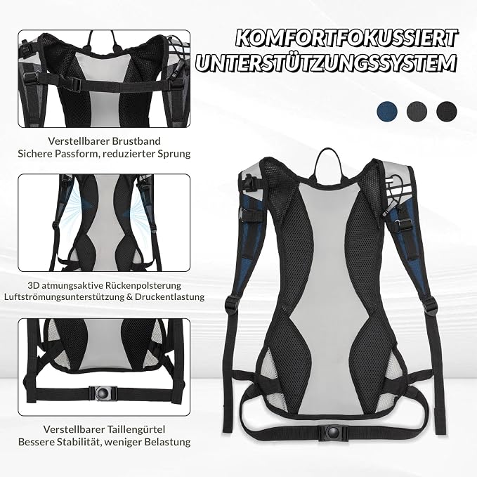 Runlight Lightweight Hydration Backpack,Running Vest for Women Men with 1.5L Water Bladder, Hydro Water Daypack for Running,Hiking,Cycling,Climbing,Biking
