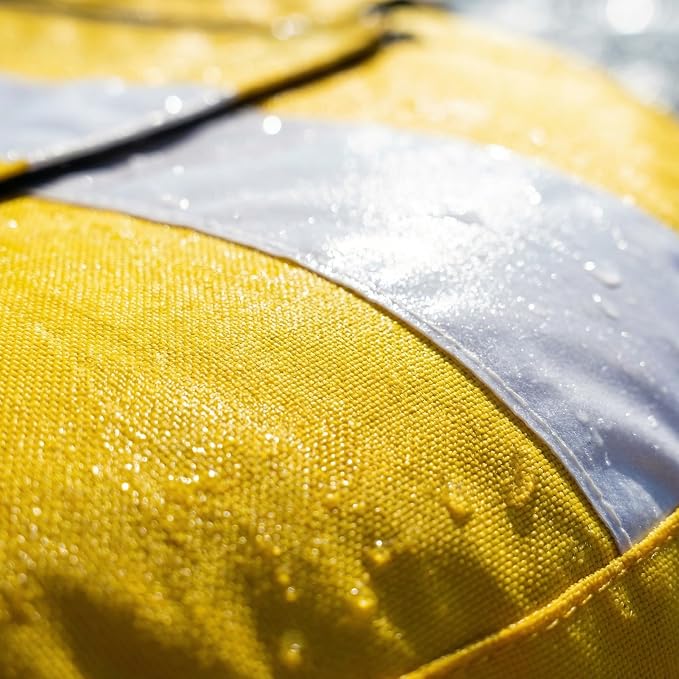 Dive Float Buoy with Flag, Yellow and White, Inflatable Safety Marker with Rope