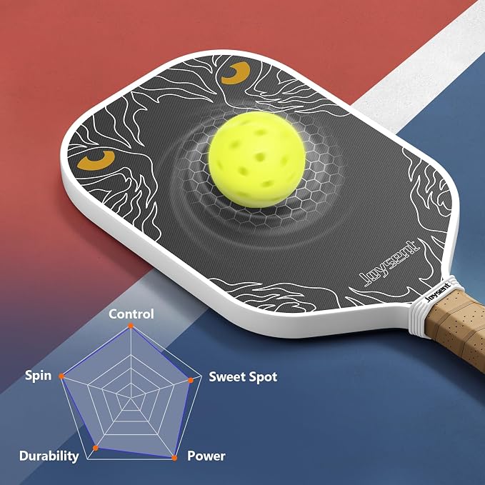 Pickleball Paddles Set, T700 Raw Carbon Fiber Pickleball Paddle, USAPA Approved 16mm Core Power Pickleball Racket for Adults Men Women, Phantom Eye GEN4 Pro