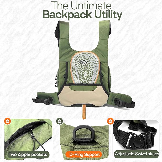 Whitewater Fly Fishing Chest Pack - Versatile Chest Bag for Fishing with Magnetic Front Pocket, Multiple Storage Compartments, and Adjustable Straps - Fly Fishing Backpack and Chest Tackle Bag