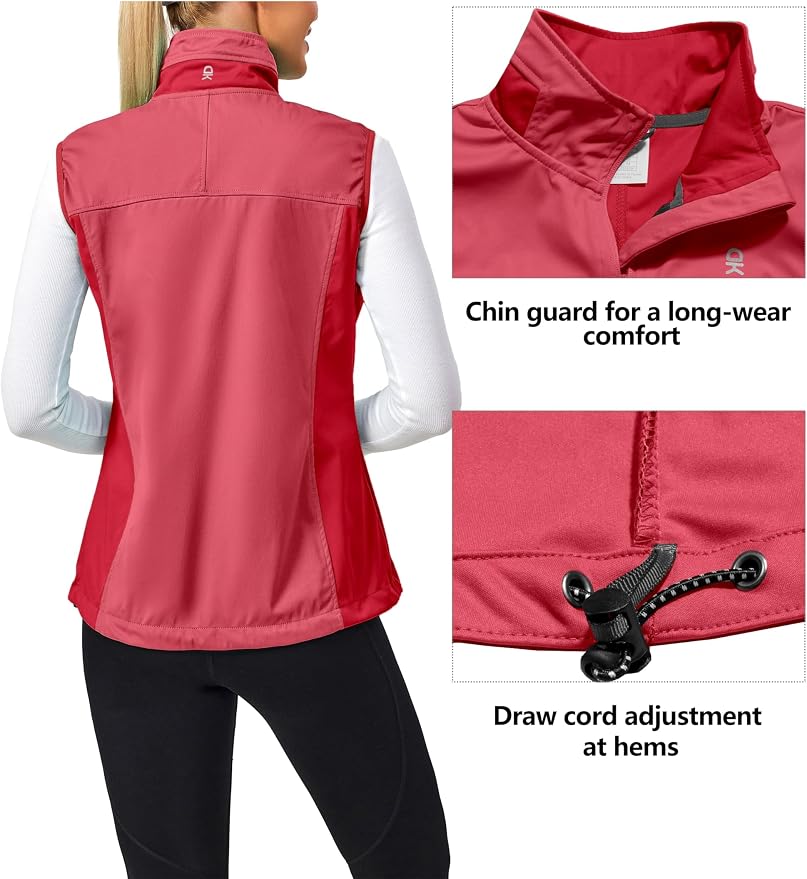 Little Donkey Andy Lightweight Cycling Vest Windproof Sleeveless Jacket for Women Water-Repellent Stretch Vest for Running