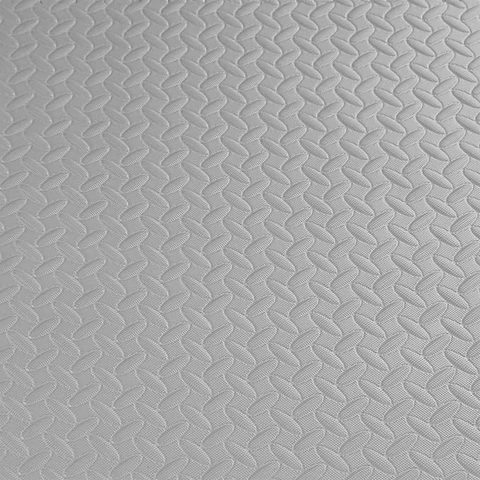 BalanceFrom Puzzle Exercise Mat 1" Thick, EVA Interlocking Foam Floor Tiles for Home Gym, Mat for Home Workout Equipment, Floor Padding for Kids, Gray, 24 in x 24 in x 1 in, 72 Sq Ft - 18 Tiles