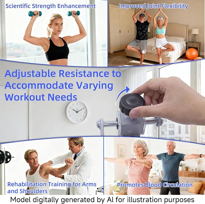 Arm Bike for Physical Therapy Table Top, 3 Training Modes Hand Bike Exerciser, Adjustable Resistance, Strong Suction Base, Portable Upper-Body Pedal Trainer for Seniors(with A Finger Rehab Gloves)