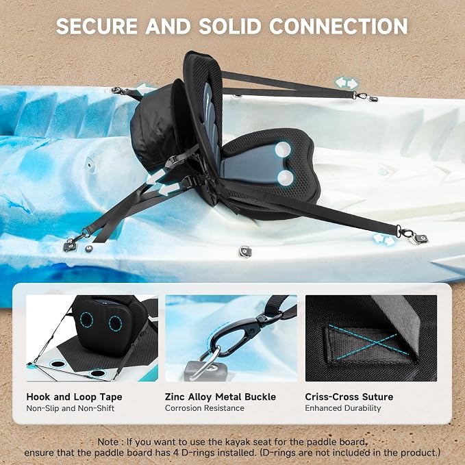 Trymaker Kayak Seats with Back Support for Sit on Top, Universal Paddle Board Seat for Inflatable Paddleboard, Sup, Canoe