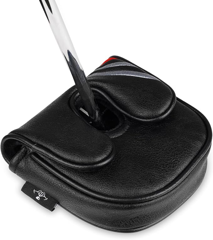 Big Teeth Golf Cover USA Stripe and Star Headcover Covers, Driver Fairway Wood Hybrid Headcovers Fits Blade Mallet Putter Iron and Woods with Magnetic Club Protector Pu Leather Golf Accessories