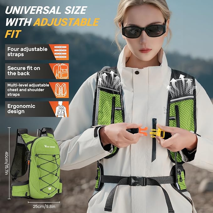 Lightweight Hydration Backpack with 2L Water Bladder Running Hydration Vest Backpack Specialized Hydration Pack for Cycling, Hiking, and Mountaineering