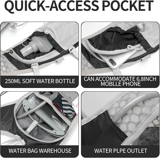 IX INOXTO Hydration Pack Backpack, Lightweight Water Backpack with 2L Hydration Bladder Daypack for Men Women,Running Hydration Vest for Trail Running Hiking Cycling Race Climbing