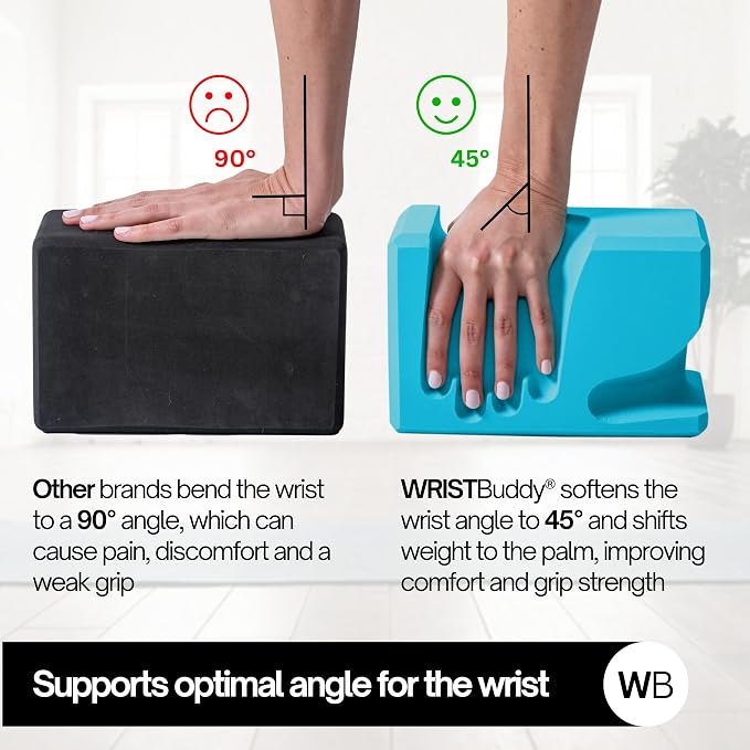 WRISTBuddy® Yoga Blocks 2-Pack (Left + Right) — Ergonomic, Hand-Shaped EVA Blocks for Wrist Relief & Better Grip | Doctor-Designed Support for Yoga, Pilates, Handstands, Push-Ups & Rehab
