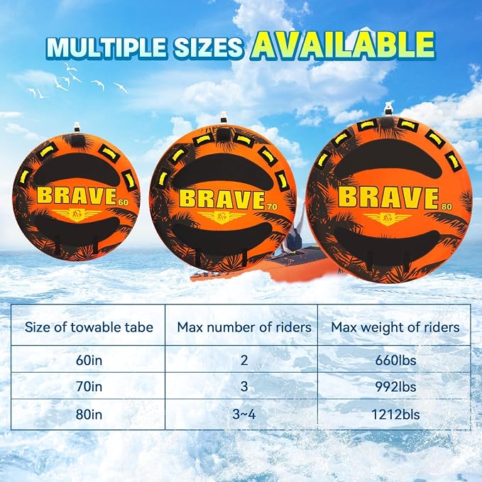 XGeek Towable Tubes for Boating, 1-4 Person Boat Tubes for Tubing, Heavy-Duty Inflatable Boat Tubes and Towables, Multi-Style Secure Sofa & Classic Donut with Stronger 840D Nylon Cover