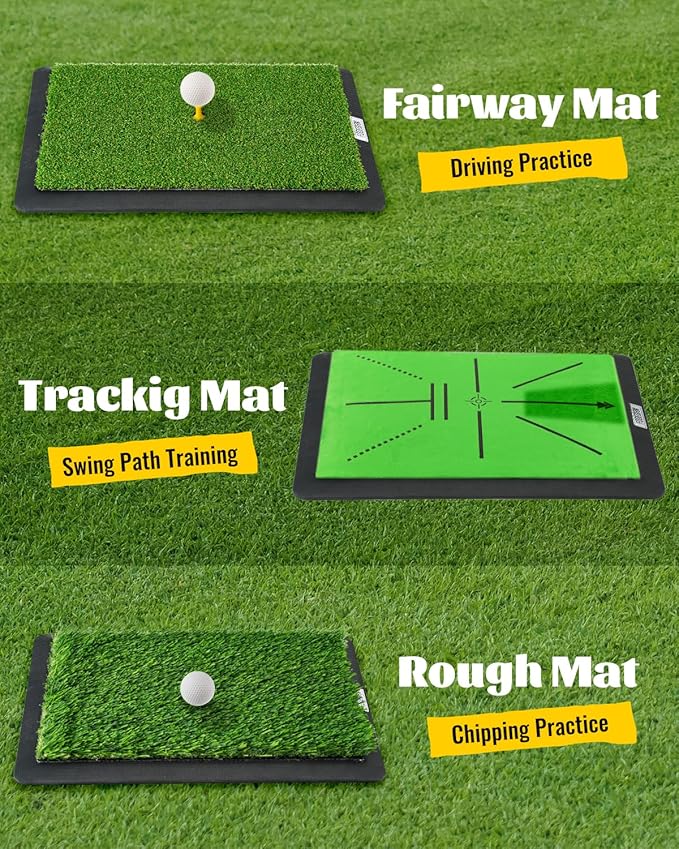 High-Precision Golf Hitting Mat – Practice Mat with Swing Path Feedback & Impact Detection – Indoor/Outdoor Use – Golf Swing Trainer for Home Training – Gift for Golfers, Beginners & Pros