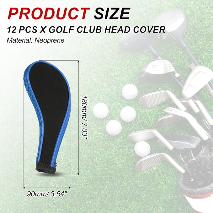 PATIKIL Golf Club Head Cover, Number Golf Club Irons Covers Neoprene Driver Headcover Golf Lovers Gifts