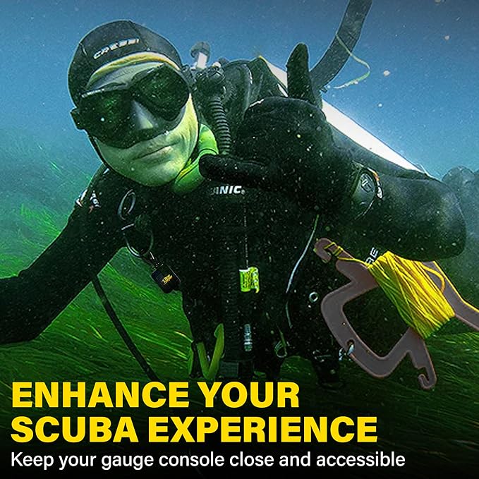 Gear Keeper Scuba Dive Light & Underwater Camera Retractor - Retractable Tether to Keep Scuba Gear Secure & Accessible - Snap Clip Mount & QC-II Split Ring - Scuba Diving Accessories - Made in USA