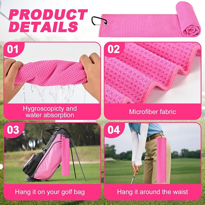 15 Pcs Golf Accessories Kit, Includes Cleaner Brush Towel Tees Golf Ball Bag with Hook Divot Tool with Ball Marker, Golf Essentials Kit for Women Man Gifts