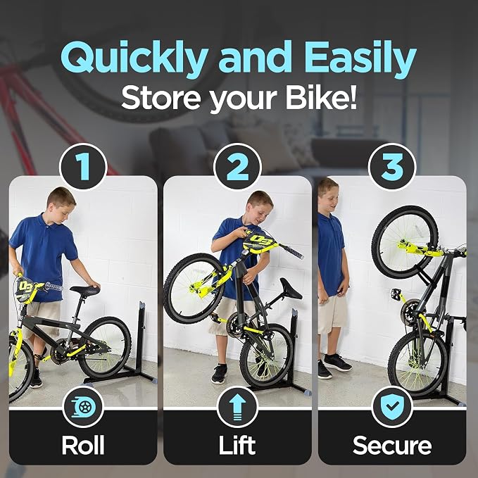 Bike Nook Bike Stand & Vertical Storage Rack with Connector (2 Pack), The Original Vertical Bicycle Floor Stand for Garage, Indoor and Outdoor Storage, Perfect Bike Accessories for Small Spaces