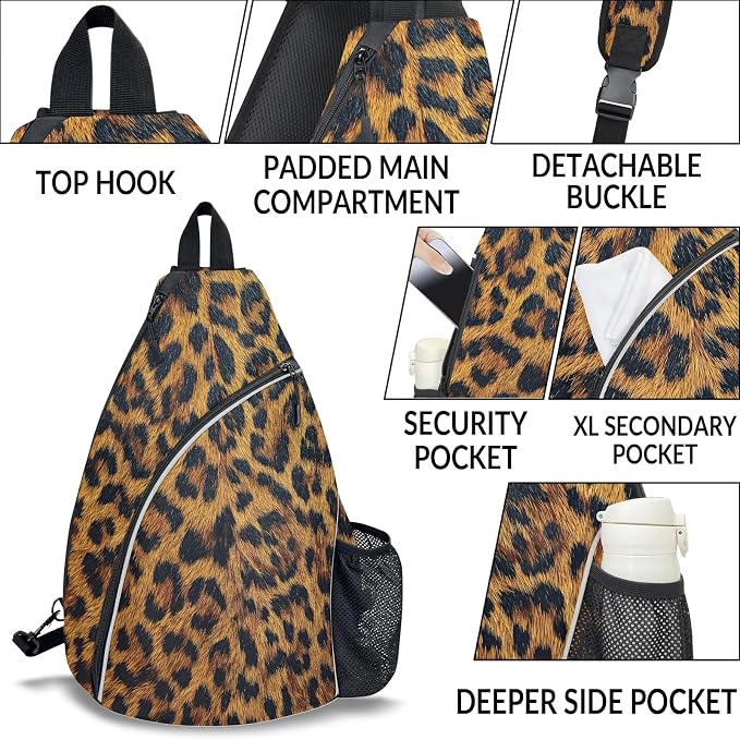 Pickleball Bag for Women Men Adjustable Crossbody Sling Backpack Hold Paddle Accessories
