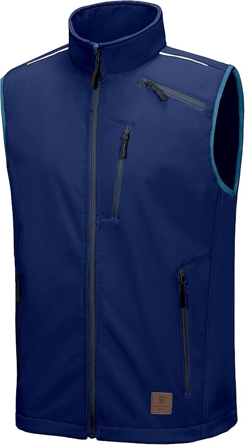 Little Donkey Andy Men's Lightweight Fleece Lined Softshell Vest Windproof Sleeveless Jacket for Hiking Travel Golf