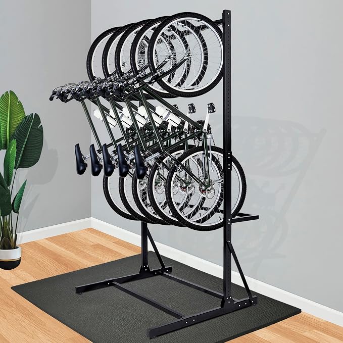 Bicycle Storage Rack for Home and Garage Organizer | Freestanding Bike Storage Rack Max 5 Bikes, Heavy-Duty Solid Steel Bike Racks for Garage