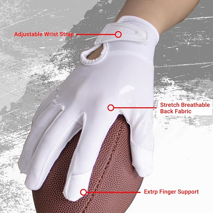 Football Gloves for Youth and Adult Men,Sticky Adhesive Palms Receiver Gloves,Grip Boost Flag Football Accessories Gifts for Family and Friends