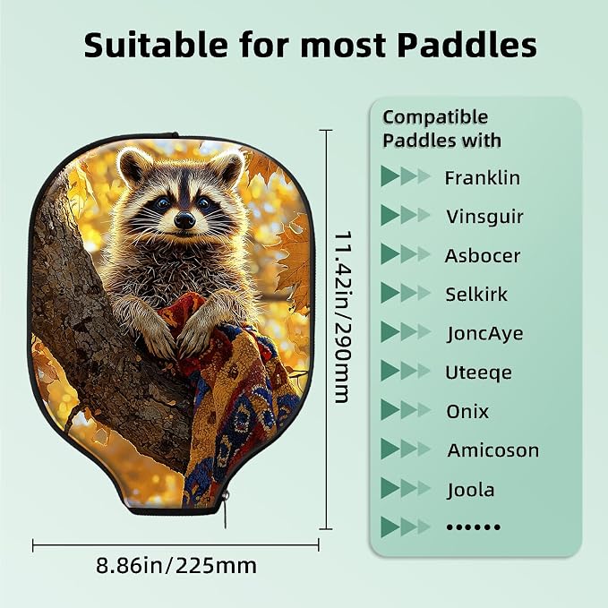 Pickleball Paddle Cover- Premium Water-Resistant Racket Sleeves with Reinforced Zippers, Universal Fit for USAPA Standard Paddles, Extra Padding Protection 6