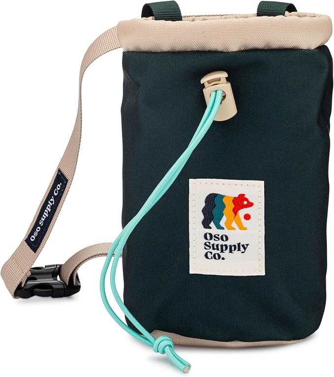 Oso Supply Co - Classic Chalk Bag for Rock Climbing, Bouldering Chalk Bag Bucket with Quick-Clip Belt, Zippered Pockets and Pouch - Perfect Indoor/Outdoor Rock Climbing Gear Equipment