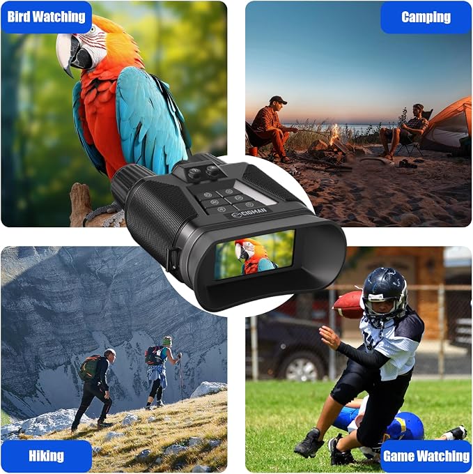 Night Vision Goggles, 4K Night Vision Binoculars for Adults, 5000mAh Rechargeable Battery & 32 GB TF Card Infrared Binoculars with Camera, 3'' HD Screen, 8X Digital Zoom to 3280 Ft Clear View, Black