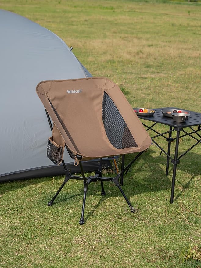 WildCall Lightweight Folding Camping Chair Quick Setup Frame Beach Chair Compact Backpacking Chair with Anti-Sink Feet