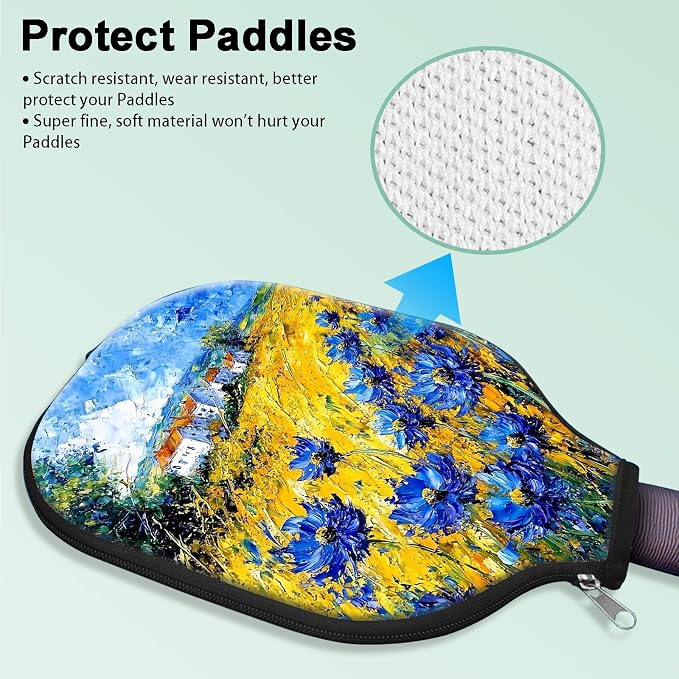 Pickleball Paddle Cover- Premium Water-Resistant Racket Sleeves with Reinforced Zippers, Universal Fit for USAPA Standard Paddles, Extra Padding Protection 6