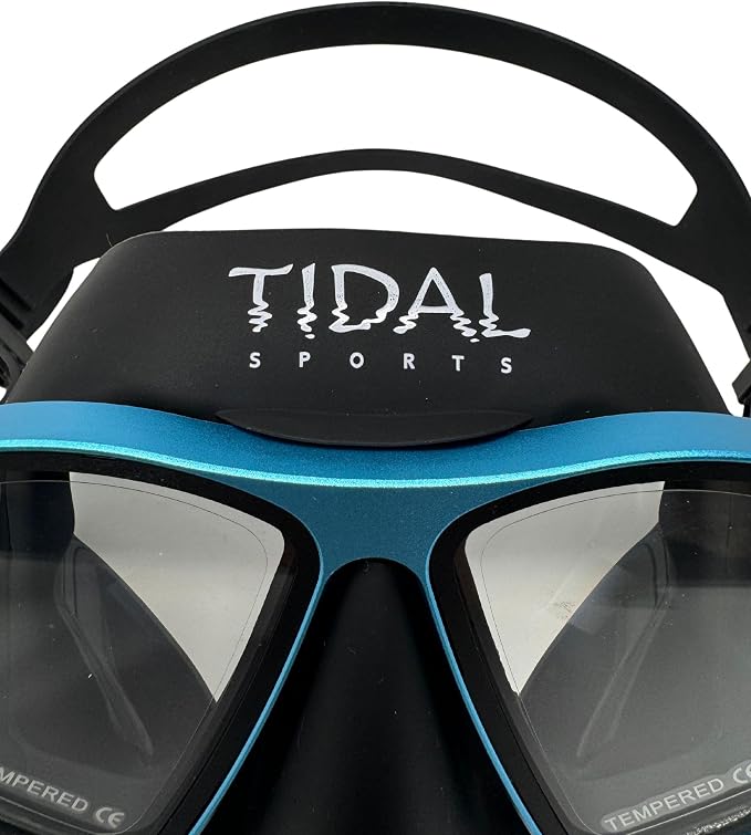 Tidal Freedive Mask - Aluma Pro with Advanced Anti-Fog Technology. Ultra Low Volume Mask for Freediving, Snorkeling and Scuba Diving. Tempered Glass Lens.