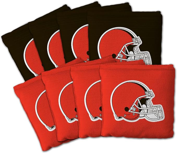 YouTheFan Officially-licensed NFL Set of 8 Cornhole Bags - All Weather Dual Sided Slide & Stop - regulation size