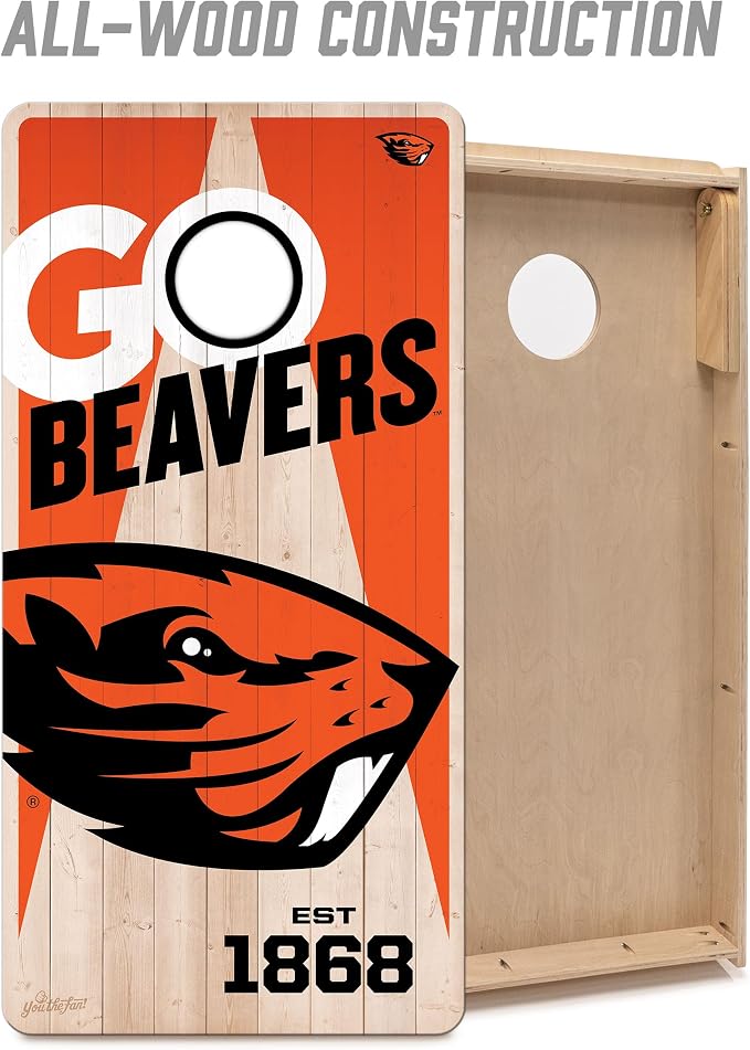 YouTheFan NCAA 2’ x 4’ Professional Wood Cornhole Game