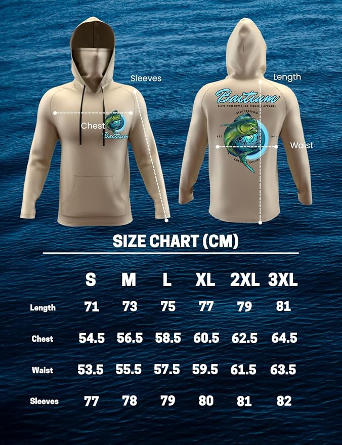 Fishing Shirts for Men,UPF50 Hooded Long Sleeve with Gaiter, Sun Protection Dry Fit Apparel, Face Mask, Fishing Clothes