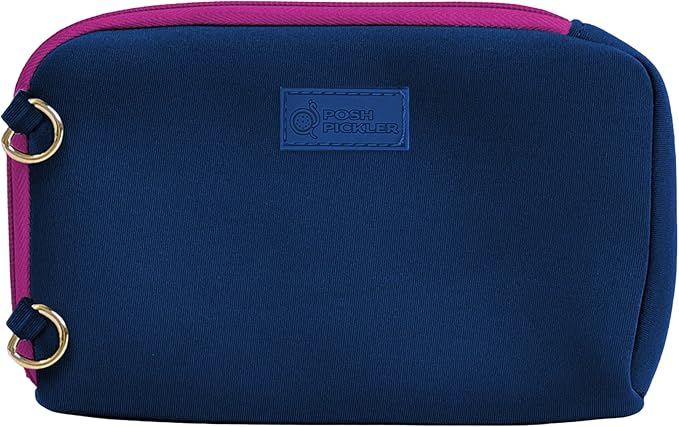 Posh Pickler Clip-On Expandable Neoprene Pouch with Zipper, Weather-Resistant Design, Secure Storage for Keys, Card, Compatible with Crossbody Paddle Cover & Strap, pickleball gifts 7.7" L x 5" W