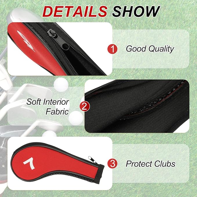 PATIKIL Golf Club Head Cover, Number Golf Club Irons Covers Neoprene Driver Headcover Golf Lovers Gifts