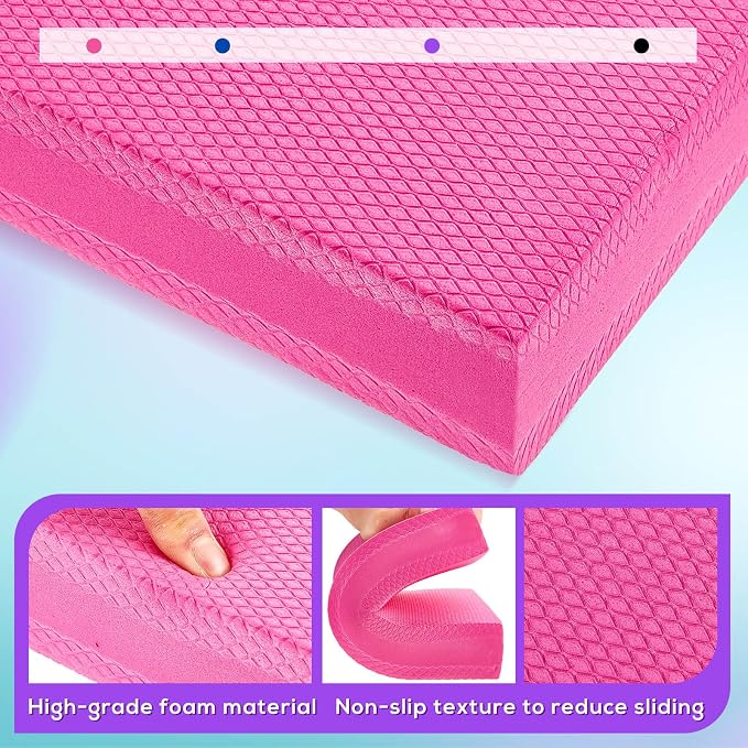 Hanaive 2/4/6 Pcs Balance Pad Foam Pad 11.81 x 7.87 x 1.97 Inch Yoga Mat Non Slip Cushion Exercise Knee Mat for Fitness Stability Stretching, Pilates, Physical Therapy, Core Trainer