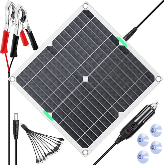 KEPEAK 40W Solar Panel Kit 12V, Solar Battery Trickle Charger & Maintainer with Smart Controller, Waterproof Solar Charger for Car Boat RV Motorcycle Marine