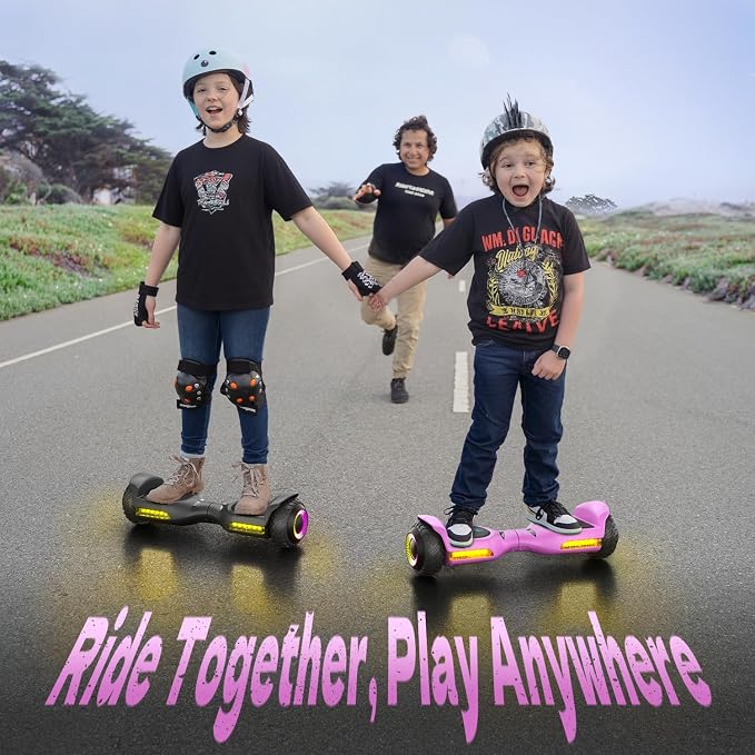 Gyroor Self Balancing Scooter New G13 All Terrain Balancing Scooter with LED Lights, Self Balancing Off Road with Bluetooth for Kids ages 6-12 and Adults-Pink