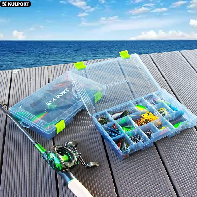 Tackle Boxes Plastic Storage Organizer Box with Removable Dividers,3600 Tackle Tray,Lure Box and Terminal Tackle Storage,4 Packs Tackle Trays-Grey