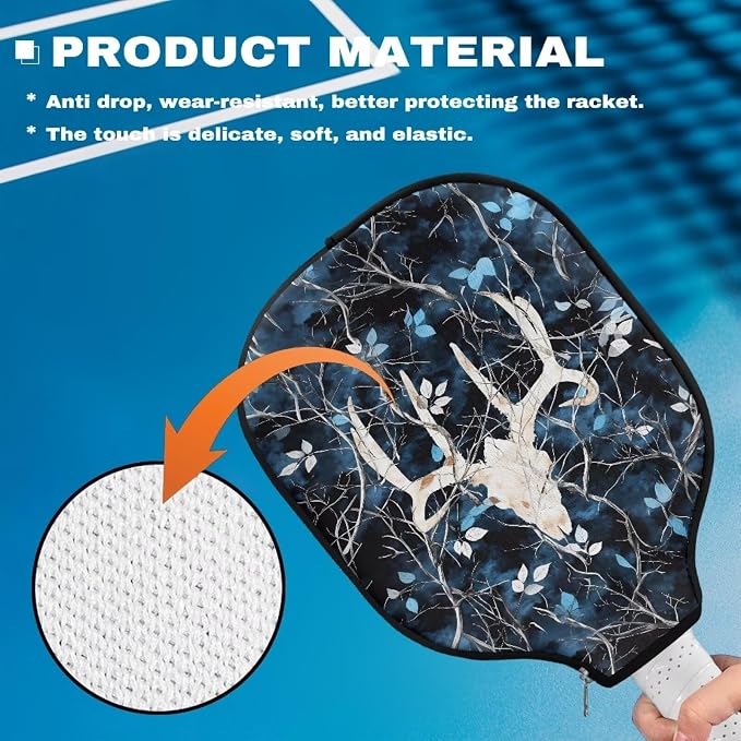 Pickleball Paddle Covers Only for Men and Women Zipper Closure Protection and Decoration