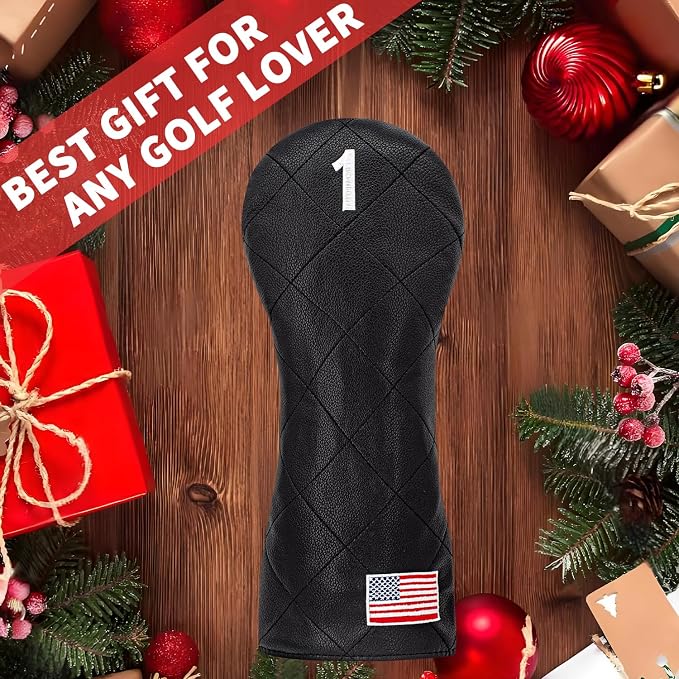 Golf Club Covers for Driver, Fairway, Hybrids - 3 Options - Golf Driver Headcover/Golf Fairway Wood Head Cover/Hybrid Headcover for Men/Women Golfer